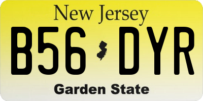 NJ license plate B56DYR