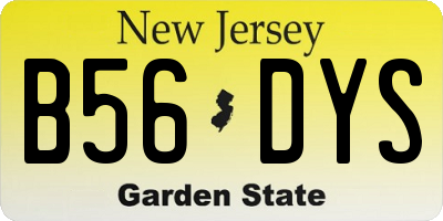 NJ license plate B56DYS