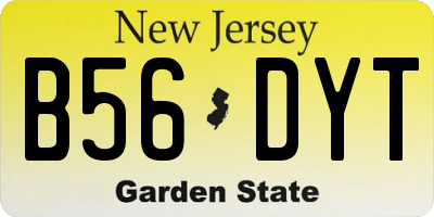 NJ license plate B56DYT