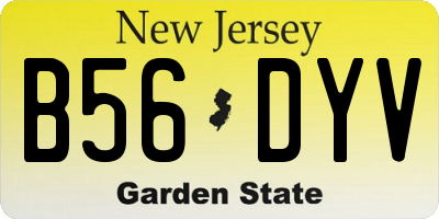 NJ license plate B56DYV