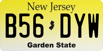 NJ license plate B56DYW