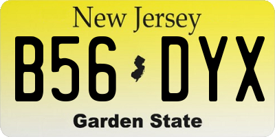 NJ license plate B56DYX