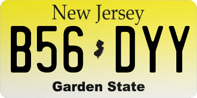 NJ license plate B56DYY