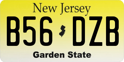 NJ license plate B56DZB