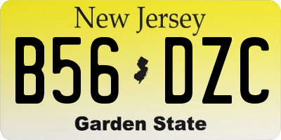NJ license plate B56DZC