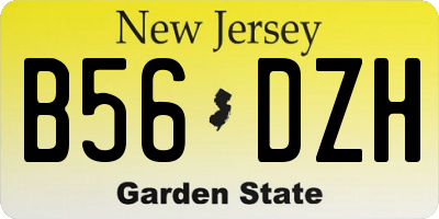 NJ license plate B56DZH