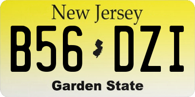 NJ license plate B56DZI