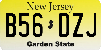 NJ license plate B56DZJ
