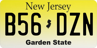 NJ license plate B56DZN