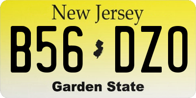 NJ license plate B56DZO