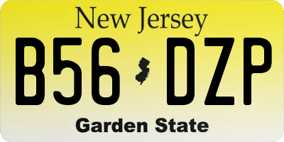 NJ license plate B56DZP