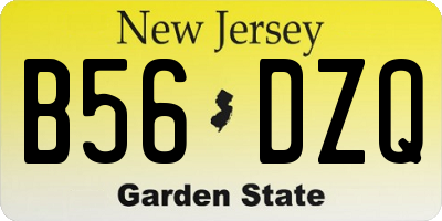 NJ license plate B56DZQ
