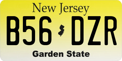 NJ license plate B56DZR