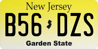 NJ license plate B56DZS