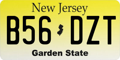 NJ license plate B56DZT
