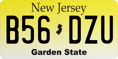 NJ license plate B56DZU