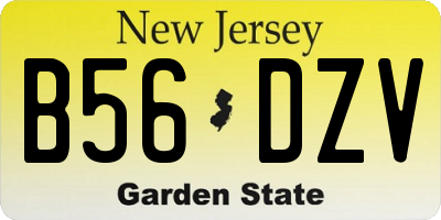 NJ license plate B56DZV