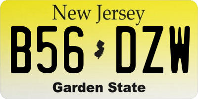 NJ license plate B56DZW