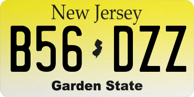NJ license plate B56DZZ