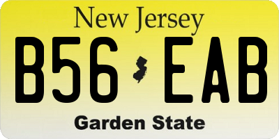 NJ license plate B56EAB
