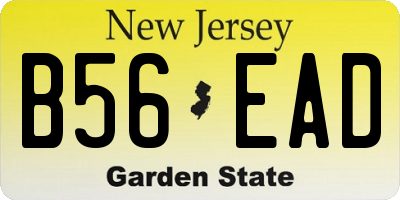 NJ license plate B56EAD