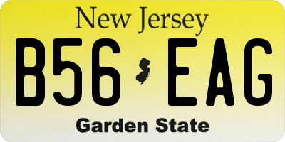 NJ license plate B56EAG