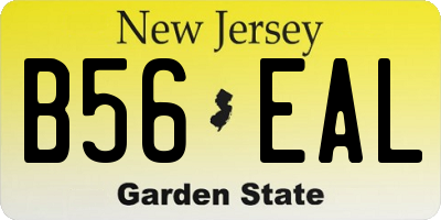 NJ license plate B56EAL