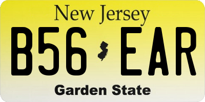 NJ license plate B56EAR