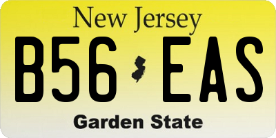 NJ license plate B56EAS