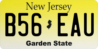 NJ license plate B56EAU