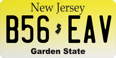 NJ license plate B56EAV