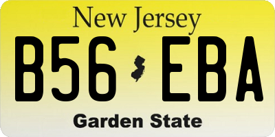 NJ license plate B56EBA
