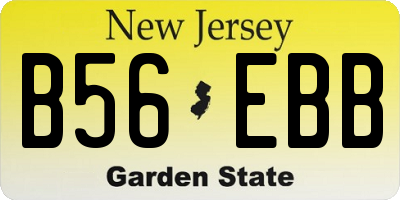 NJ license plate B56EBB