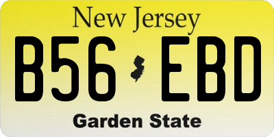 NJ license plate B56EBD