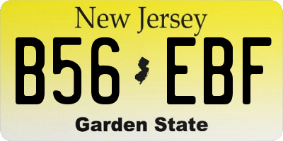 NJ license plate B56EBF