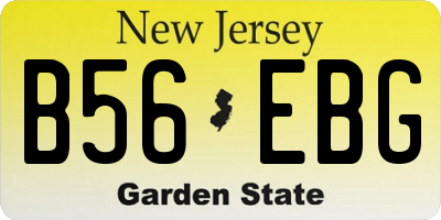 NJ license plate B56EBG