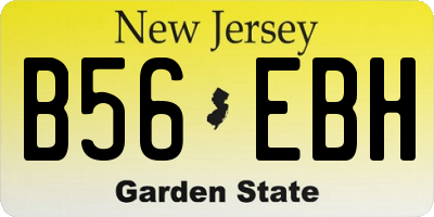 NJ license plate B56EBH