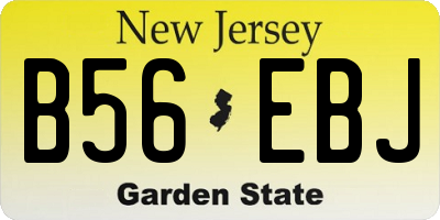 NJ license plate B56EBJ