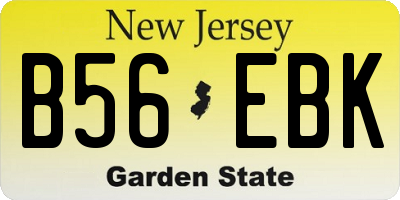 NJ license plate B56EBK