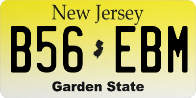 NJ license plate B56EBM