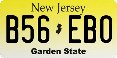 NJ license plate B56EBO