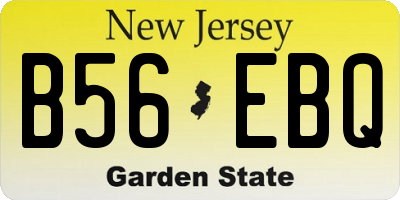 NJ license plate B56EBQ