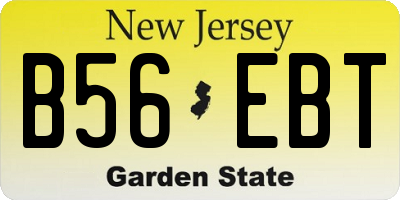 NJ license plate B56EBT