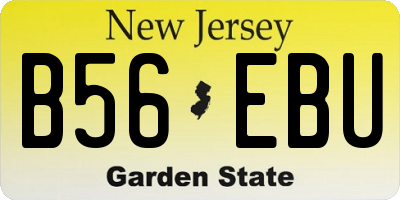 NJ license plate B56EBU