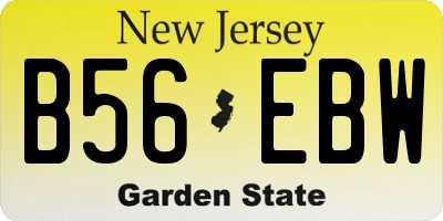 NJ license plate B56EBW
