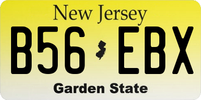 NJ license plate B56EBX