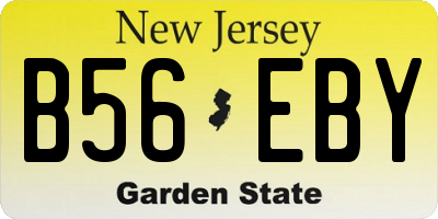 NJ license plate B56EBY