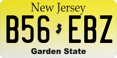 NJ license plate B56EBZ