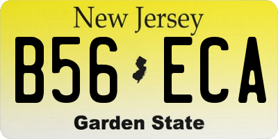 NJ license plate B56ECA