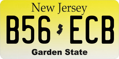 NJ license plate B56ECB